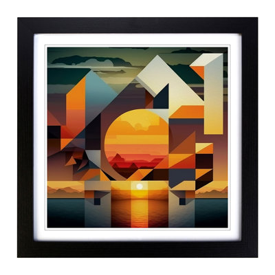 Sunset Cubism - Framed Print