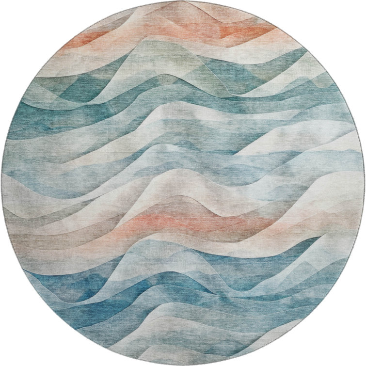 Premium Machine Washable Floyd AMF1619 Waves Rug