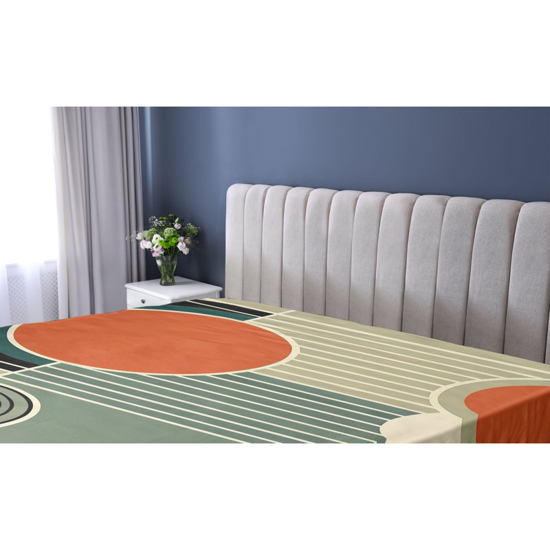 Microfiber Abstract Fitted Sheet, Twin