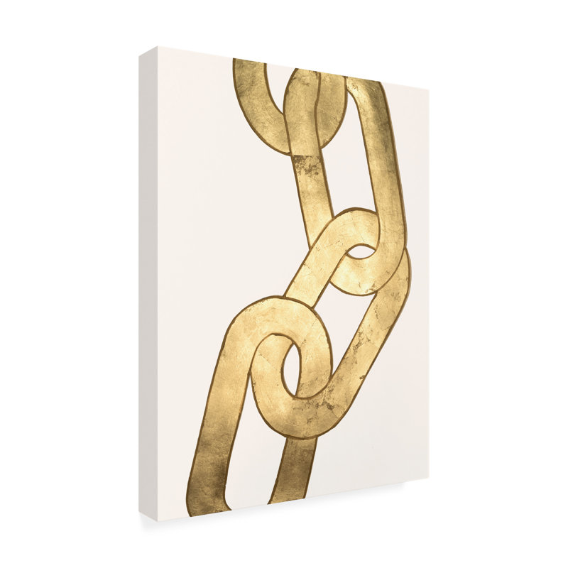 Mangran Gold Chains II sur toile, H 32 po x l 24 po x P 2 po