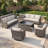 Arlene 8-Person Outdoor Wicker Family Party Conversation Set With Swivel Chairs And 45.7" Coffee Table-289630656