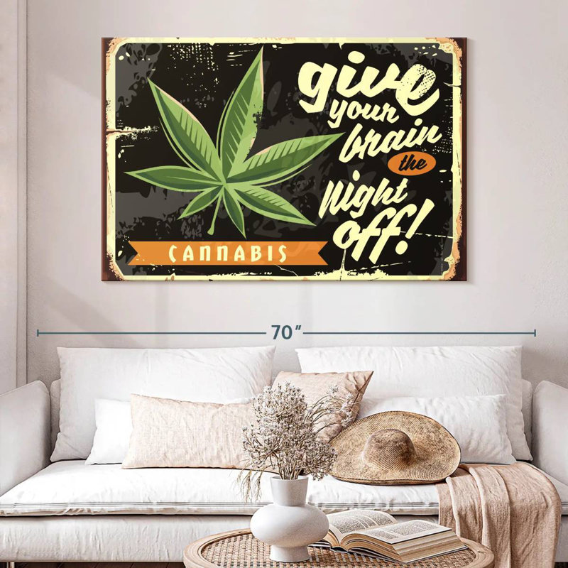 Soirée de marihuana, H 34 po x l 51 po