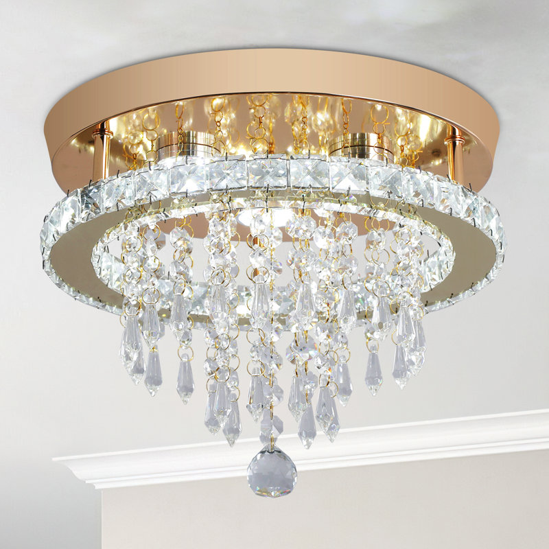 Daeveon LED Tiered Chandelier, Cool White, Silver