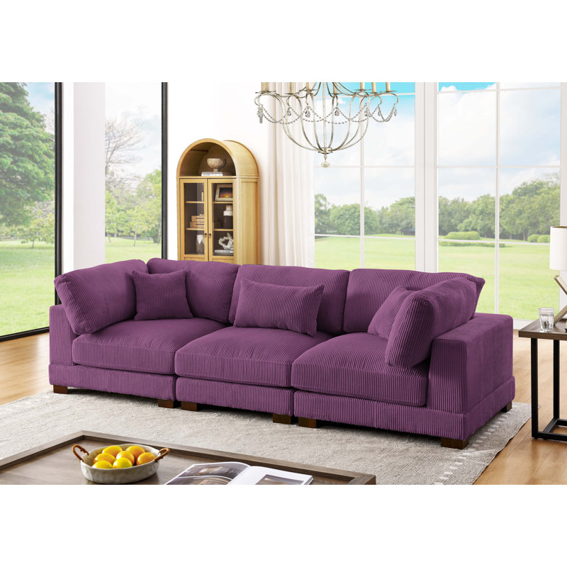 Assuntino 112'' Corduroy Sofa, Dark Green