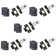  5 Sets Door Ball Bearing Hinges 3" in Black and Tubular Latch with Plate and Fixings