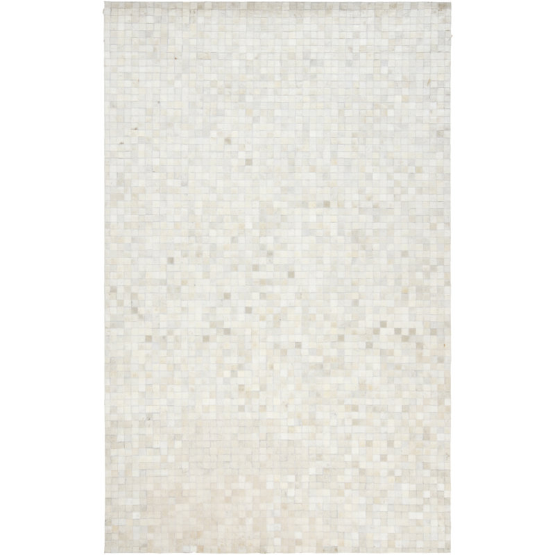 Trail Flatweave Leather Geometric Area Rug, Rectangle 8' x 10'