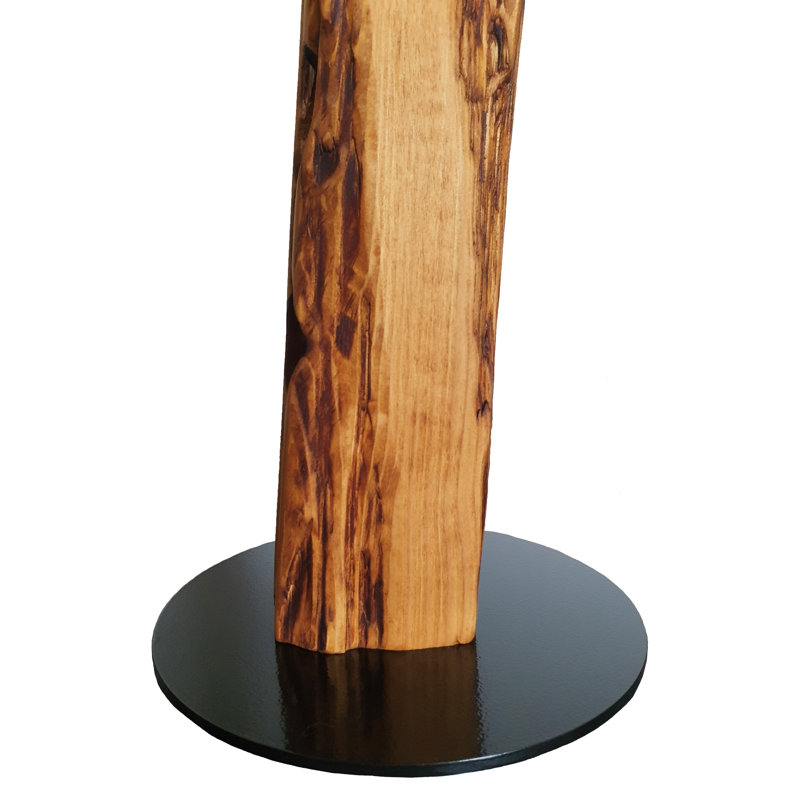 Belfry Kitchen - Rustic wine stand, wine rack, wine holder Made of solid wood; Made by hand For 5 bottles of wine; Height 78 Cm, Diameter 30 Cm; Driftwood look; Country style; Decorative unique specimen