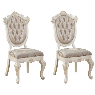 Elegant Rose Gold And White Chairs   Of 2  - Dining Area Luxury Look Sophisticated Elegance