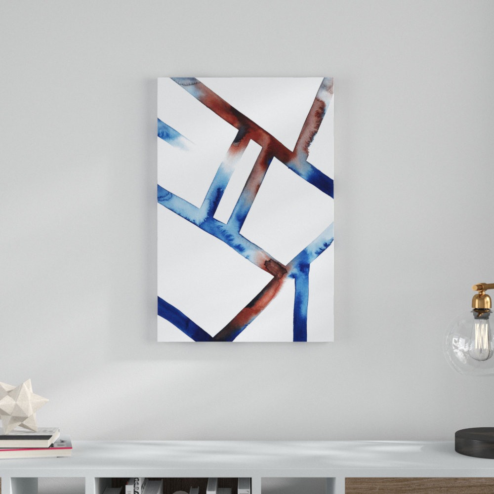 " Blue & Red Chutes I " by Grace Popp Painting Print Zipcode Design™ 