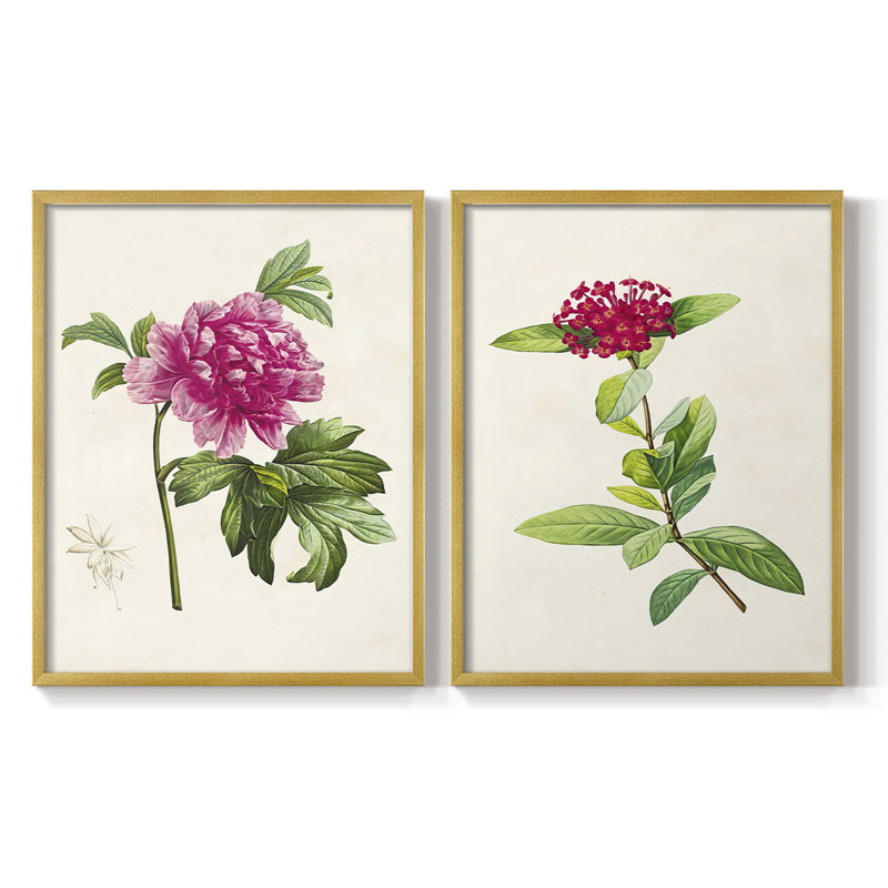 Impression encadrée PrettyPinkBotanicalsI-Premium - prête à être accrochée - aucun clou requis - aucun clou requis