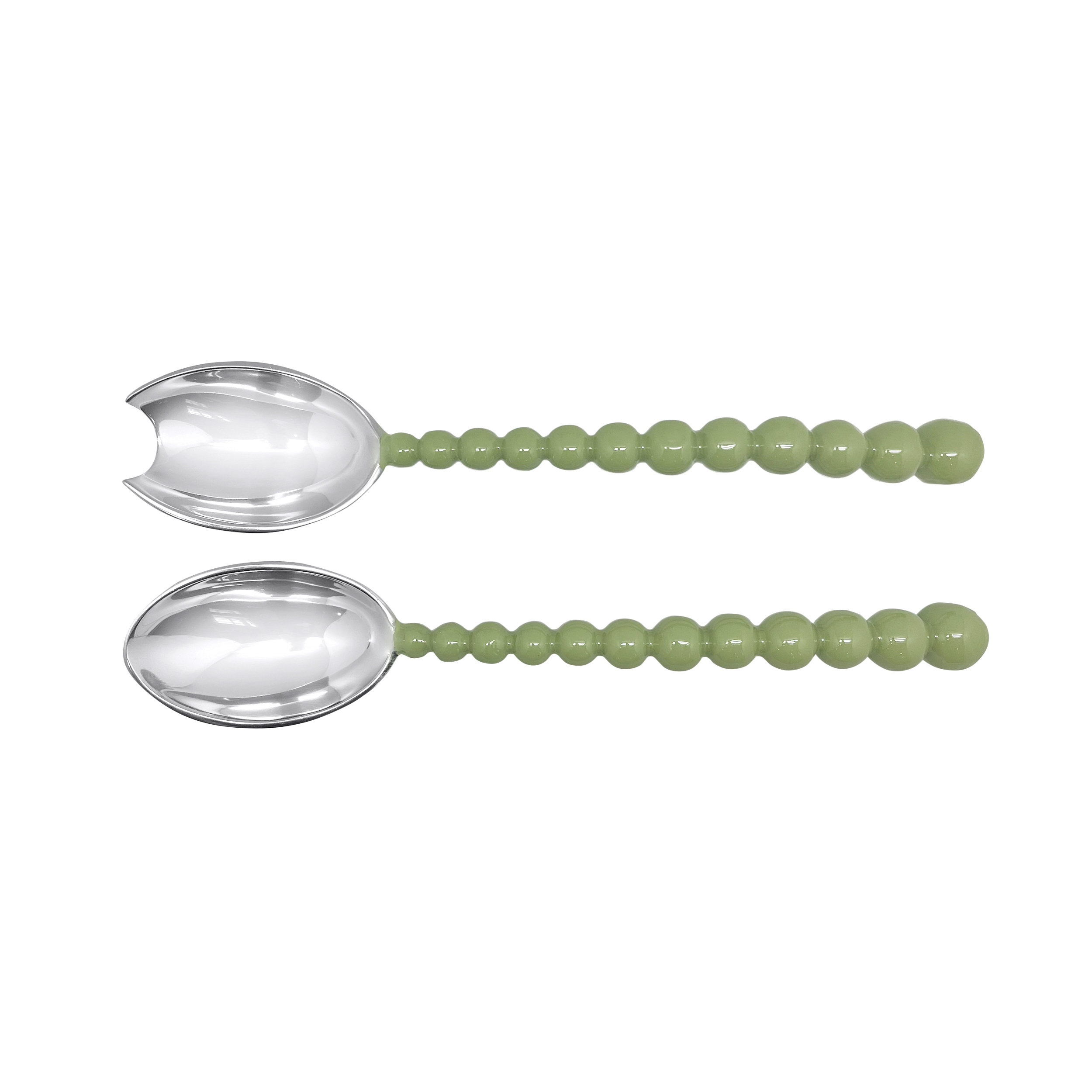 Mariposa Pearled 11" L 2 Piece Salad Servers Set | Birch Lane
