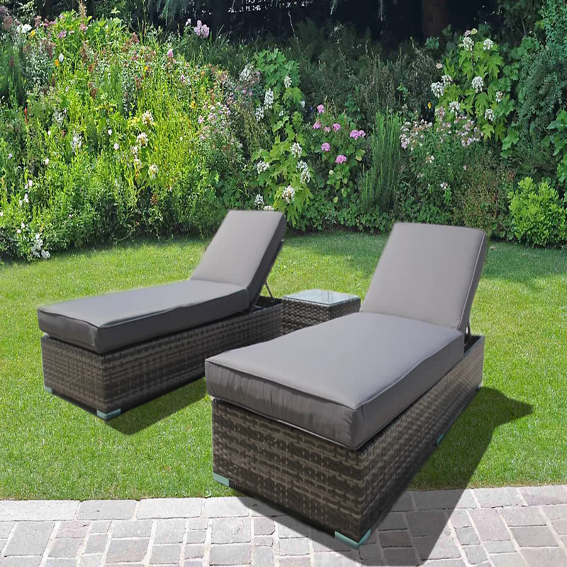 197cm Long Chaise Lounge Set