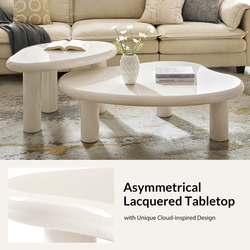 Sandown Modern Asymmetric Cloud Nesting Coffee Table