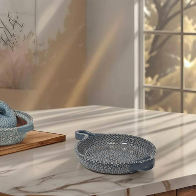 8" Baltic Blue Clay Frying Pan