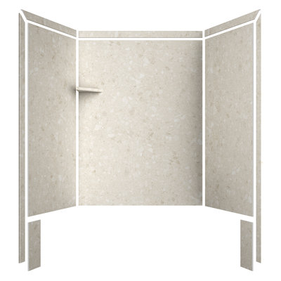 FlexStone Royale 60"W x 36"D x 80"H Alcove Bathtub/Shower Surround in Calabria