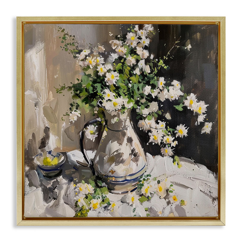 Toile flottante encadrée «Late Day Sun Bouquet», conception par Walker Noble, H 25 po x l 25 po