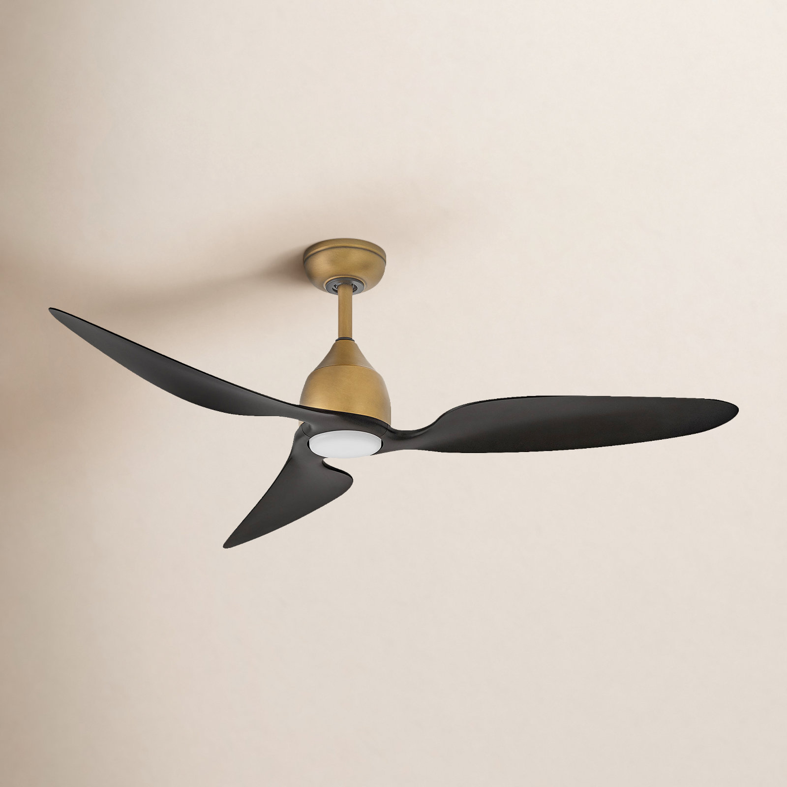 52'' 3 Blade Ceiling Fan with LED Light Kit, Matte Black/Gold