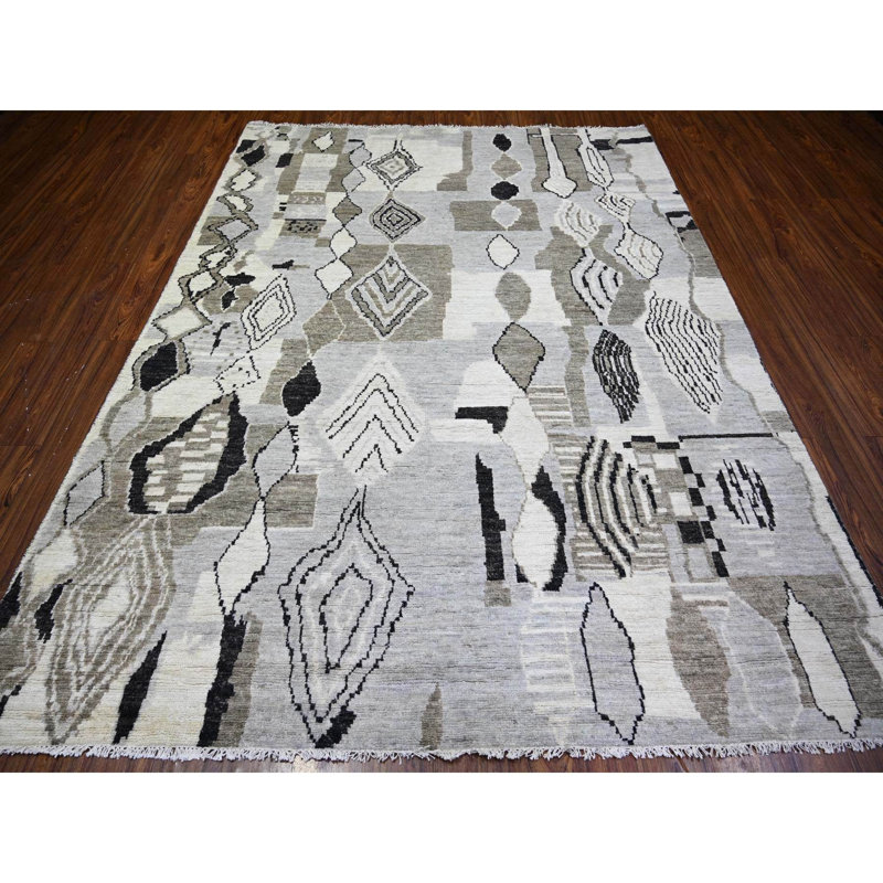 Tyler-Jon One-of-a-Kind Rectangle 7'4" X 9'6" New Age Area Rug in Ivory