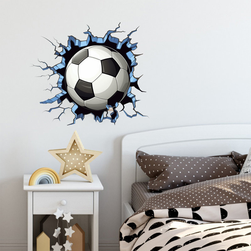 Kbndieu Wall Breaking Effect Football Patterns Stickers Wall Stickers Suit for Doors Windows and Walls Football Fan Atmospheres Decoration