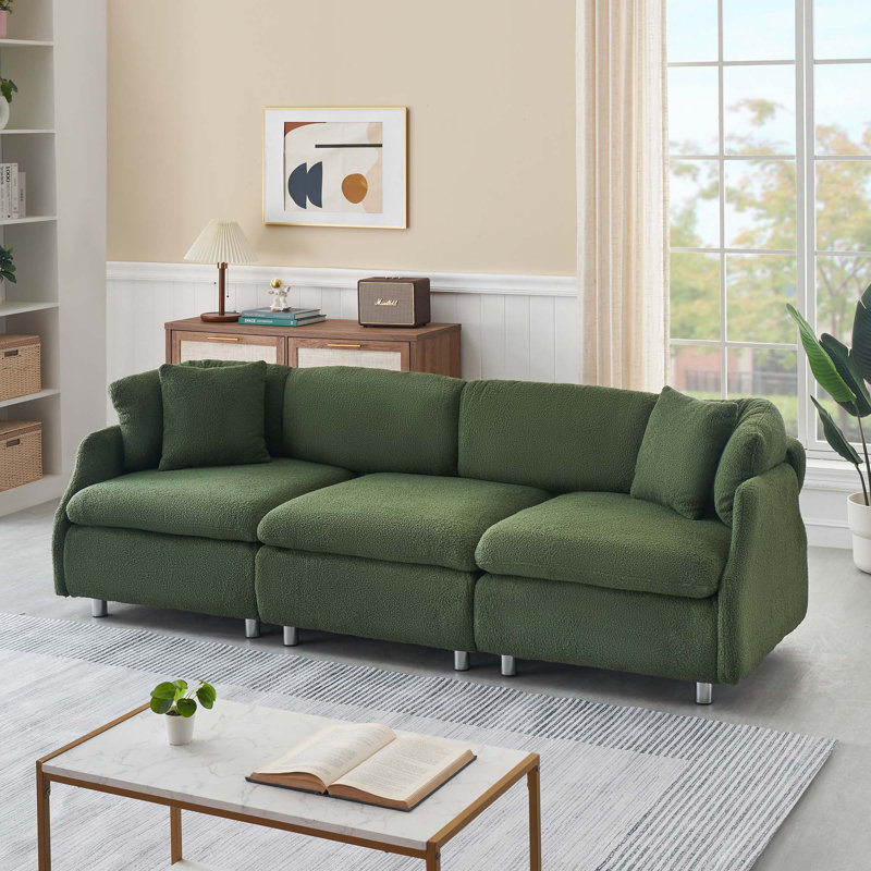 Canapé 95,3 po 2 coussins 3 places Teddy, Vert