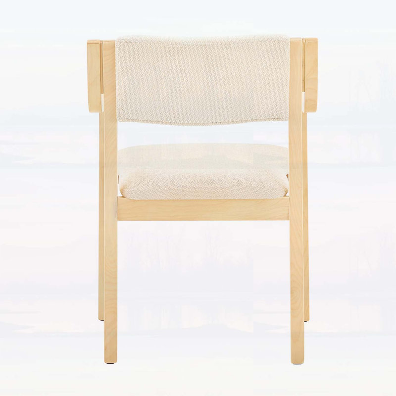 Ensemble de 2 chaises de salle à manger en tissu à structure en bois avec grain de bois naturel et conception ergonomique pour une assise confortable