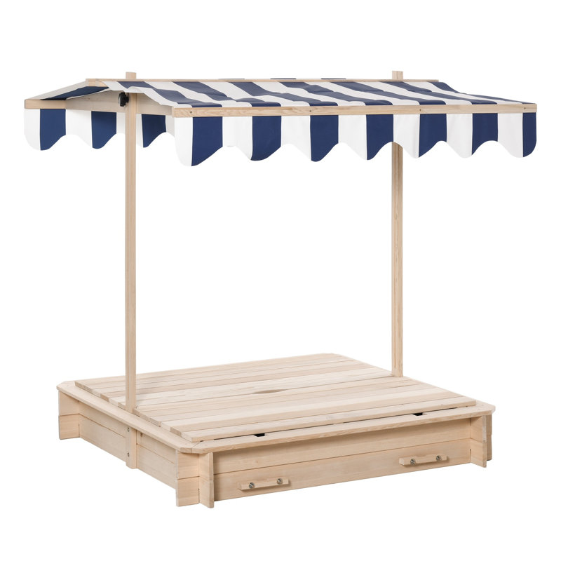 Freeport Park 106cm x 121cm Solid Wood Square Sandbox with Cover