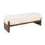Banc rembourré en bois de manguier Bouclé