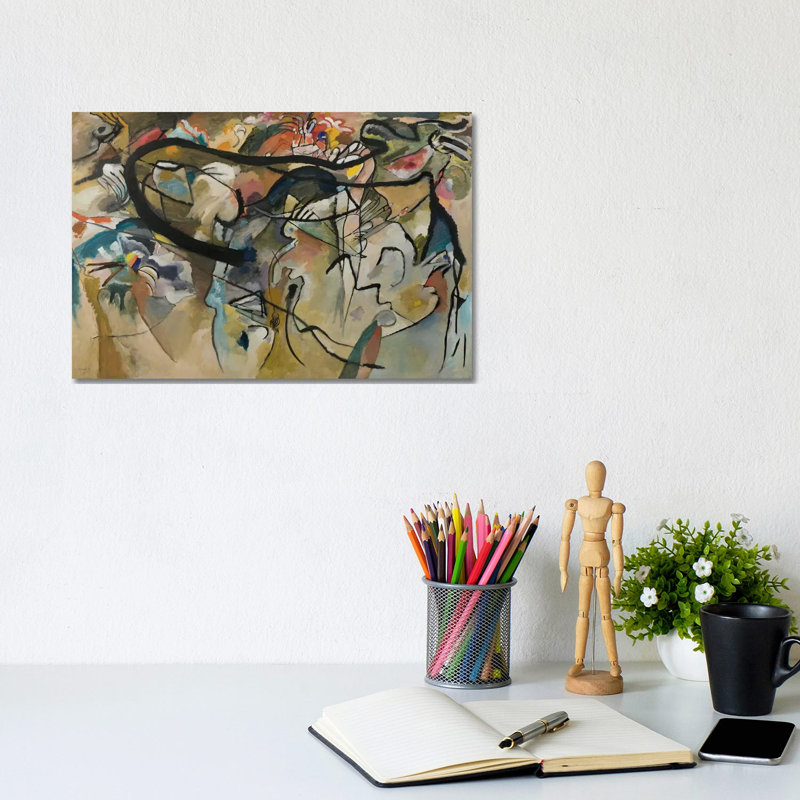 Composition V by Wassily Kandinsky - Painting on Canvas, 20.32 cm H x 30.48 cm W, Wrapped Canvas