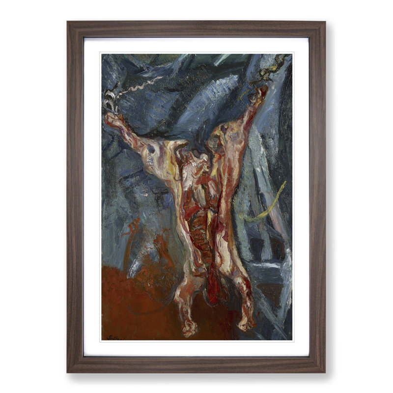 Beef Carcass by Chaim Soutine - Picture Frame Graphic Art, 65cm H x 48cm W x 2cm D, Walnut