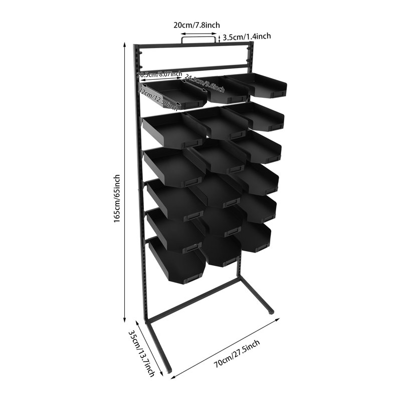 27.5X13.7X65” 6-Tier Hat Holder Rack