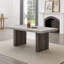  Sorlen Modern 5-piece Dining Set, 3d Faux Concrete Table With 6 Chairs-929902018