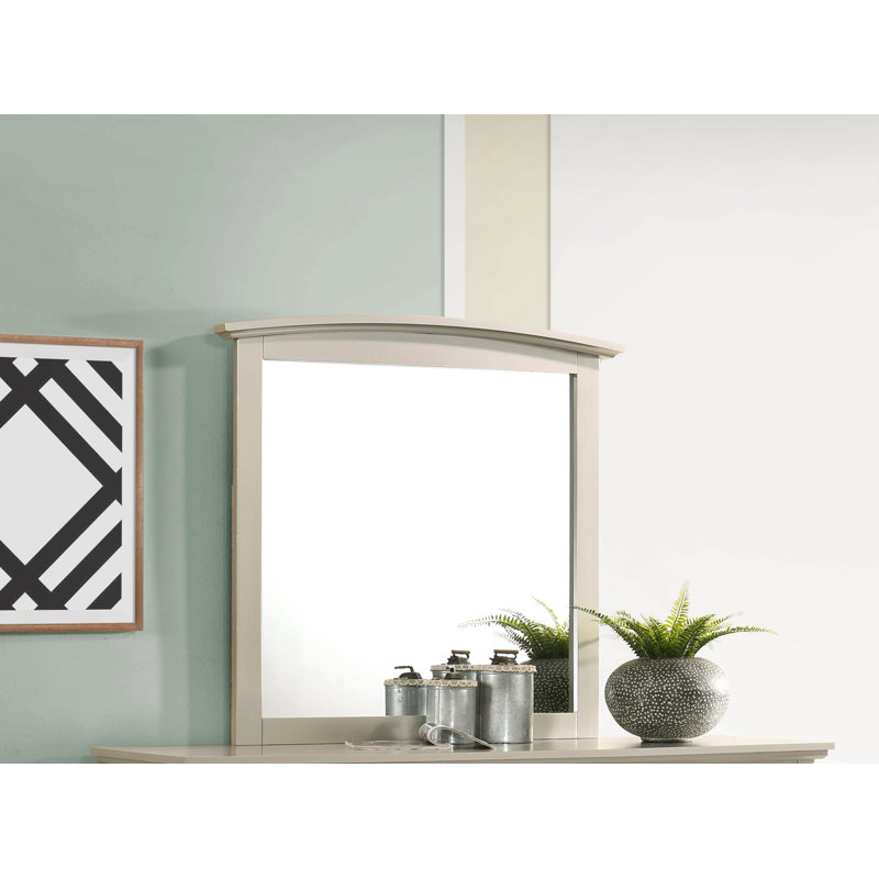 Sleek Casual-Style Wall Mirror, Champagne