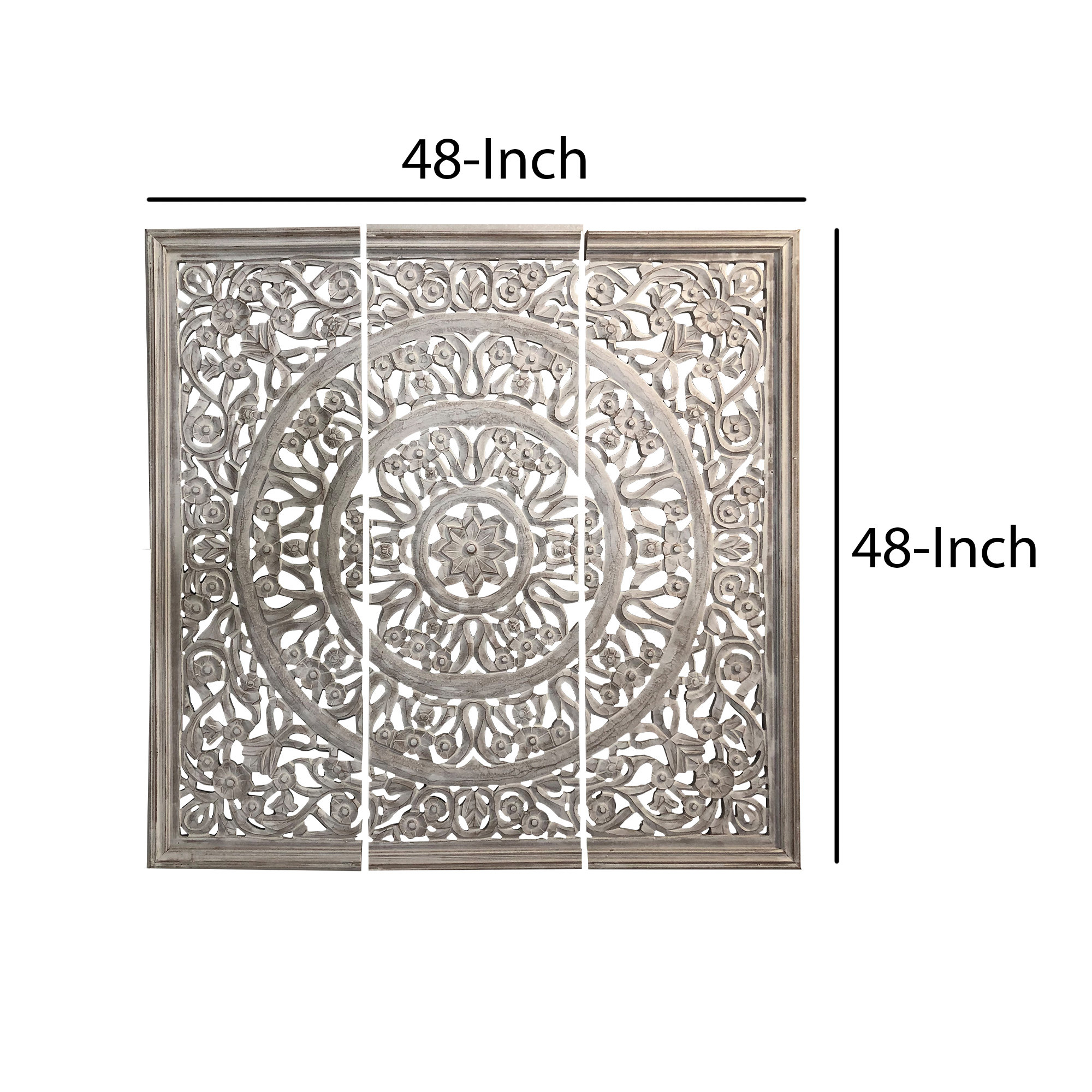 Bungalow Rose 3 Piece Hand Carved Panels Wooden Wall Décor Set | Wayfair