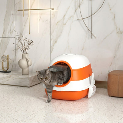 Bac à litière pliable pour chat avec couvercle