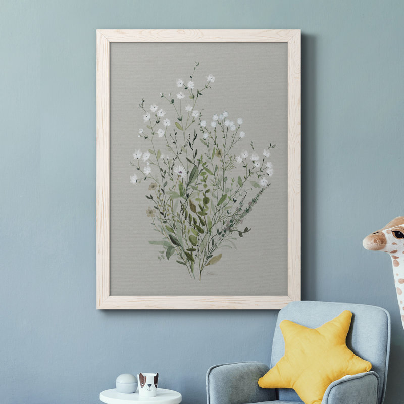 Bouquet de grâce II - reproduction d'art sur toile, Cadre blanc, H 44 po x l 31 po x P 1 po
