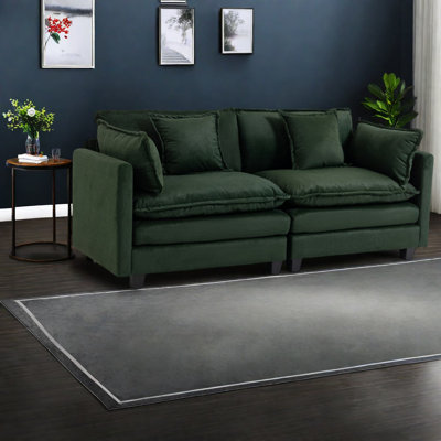 Canapé d'angle moderne et symétrique, canapé de compression en chenille avec coussins lombaires, canapé-lit compact pour salon et appartement