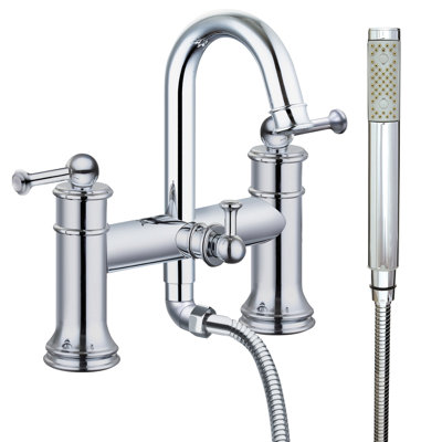 2 Handle Deck Bath Shower Mixer Bath Filler with Diverter