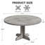 Table de salle à manger ronde pour table de cuisine de ferme de 4, 47 pouces avec plateau en bois et base stable, table de salle à manger circulaire-112219263