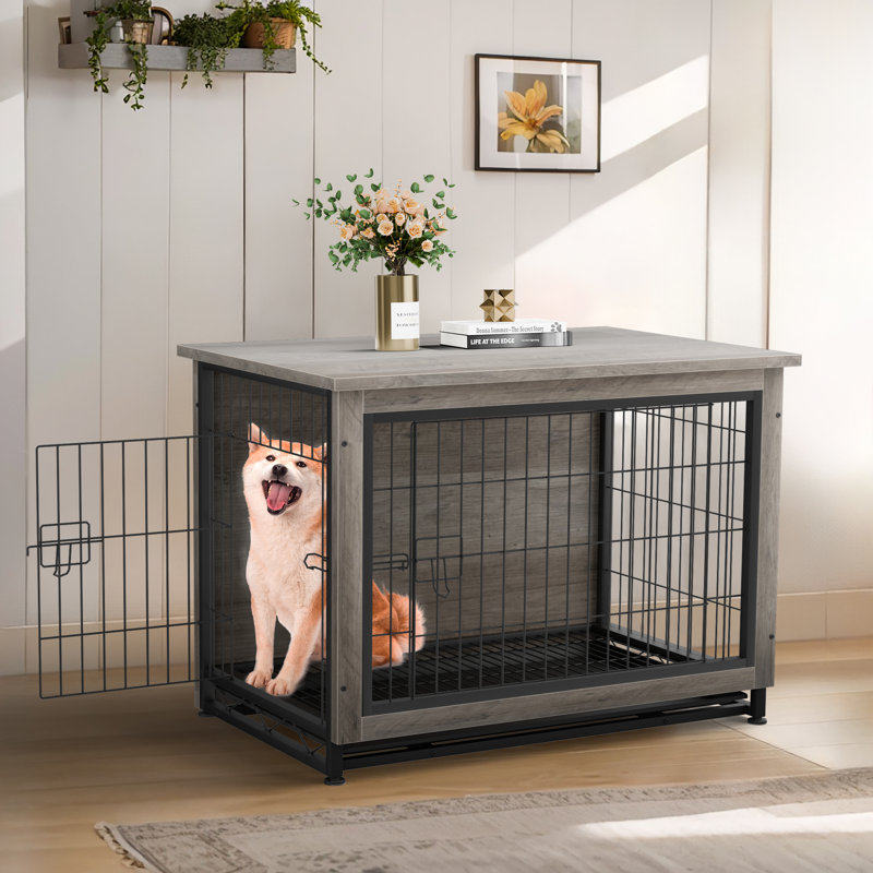 Table de caisse pour chien Emberli, H 26,8 po x l 38,6 po x P 25,6 po, Gris