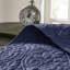 Couvre-lit réversible bleu marine marine - Le matelassage texturé pour le style rembourré de coton prélavé comprend le confort et 2 taies décoratives assorties incluses dans la machine de luxe luxueuse pré-lavée