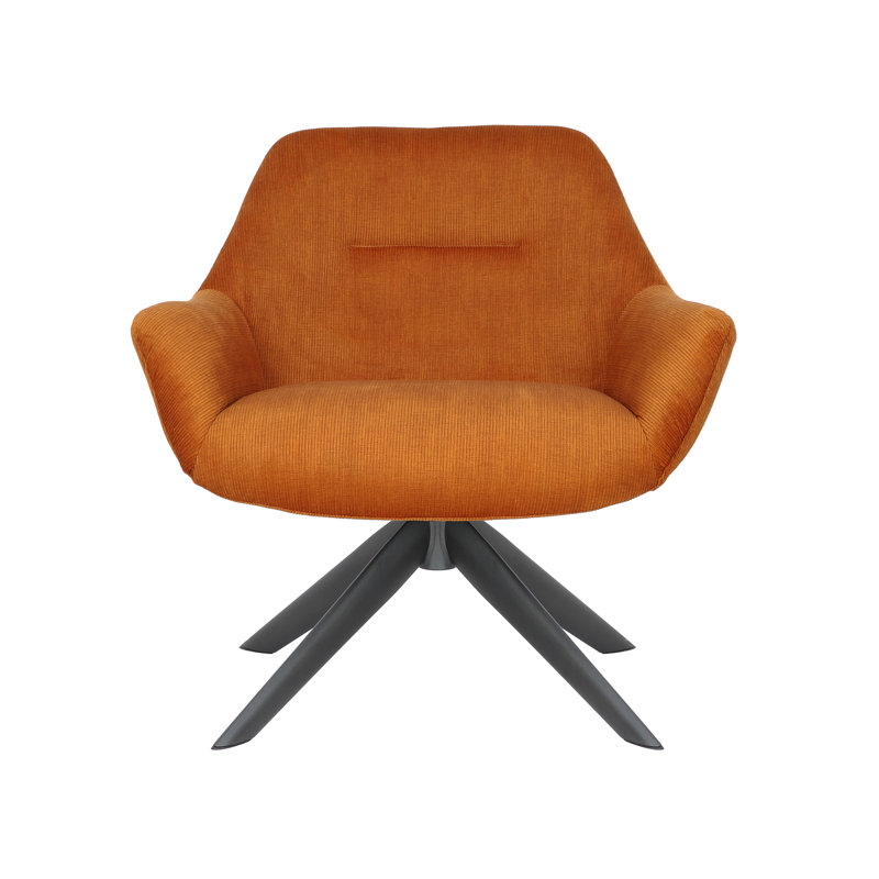 Adairsville Fabric Accent Chair with Steel Legs, Orange Polyester Blend