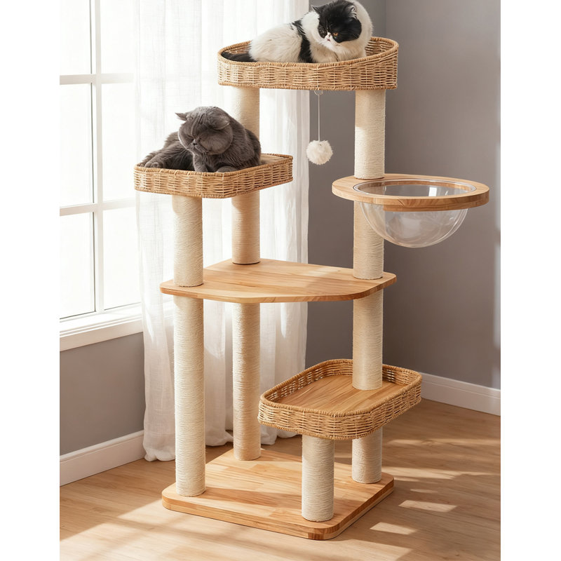 Arbre à chat en rotin
