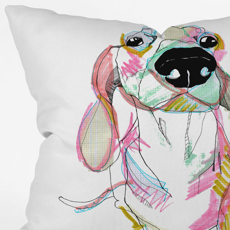 Sausage Dog Outdoor Throw Pillow