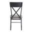 Chaise d'appoint grise et noire sable avec dossier en forme de X (ensemble de 2)