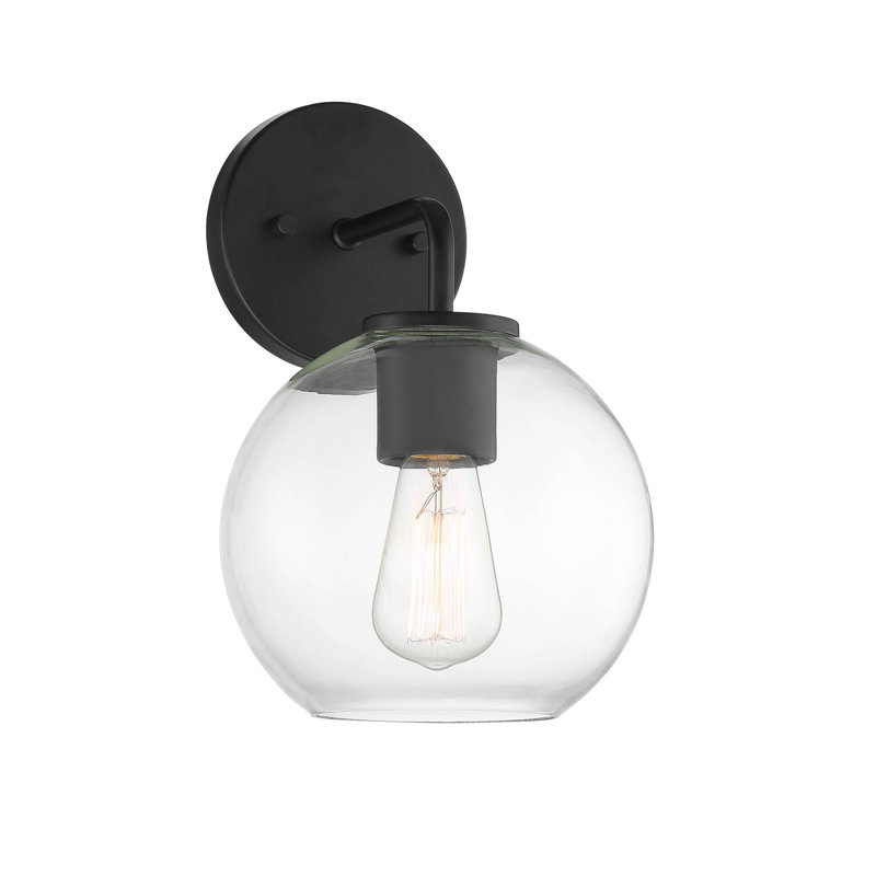 Lanterne murale d'extérieur 1 lumière Meridian, Noir mat