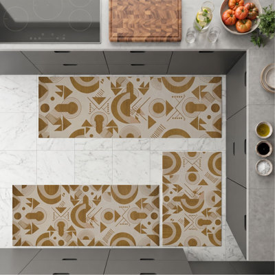 Tapis de cuisine géométriques abstraits et lavables antidérapants