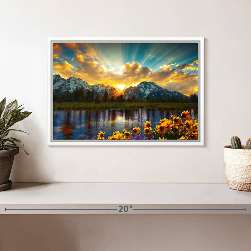 Grand Teton, Cadre flottant blanc, 13 po x 9 po