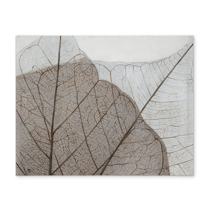 Napperon brun floral, botanique et rustique | Feuilles translucides