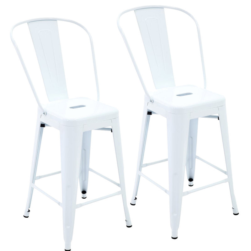Tabouret de bar Nostrand, Blanc, 30.3''
