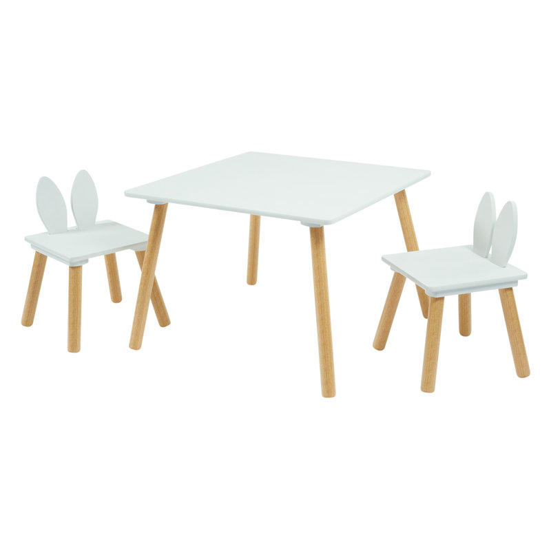 Kids Bunny Wooden Table & Two Chairs